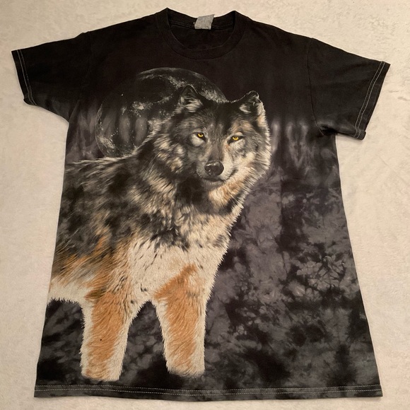 Gildan Wolf & Moon Men’s/Unisex T-Shirt Size Small - Picture 1 of 10